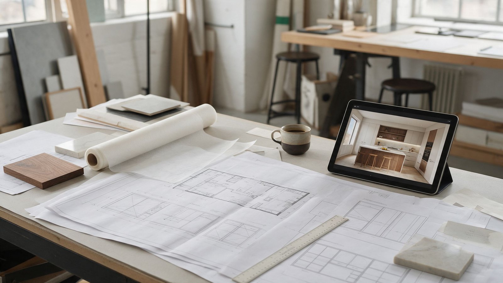 Planos y muestras de materiales